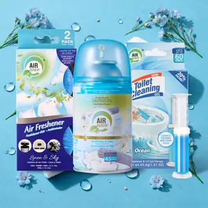 Air Fusion Coastal Breeze Bathroom Odor Control Set, Spray, Toilet Gel Stamp & Gel Air Freshener, 3-Piece, 1 Pack