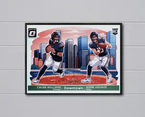 Optic Caleb Williams/Rome Odunze 2024 Rookie Downtown 12x17 Poster Chicago Bears
