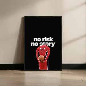 Michael Jordan Wall Art Poster No Risk No Story Motivational Decor