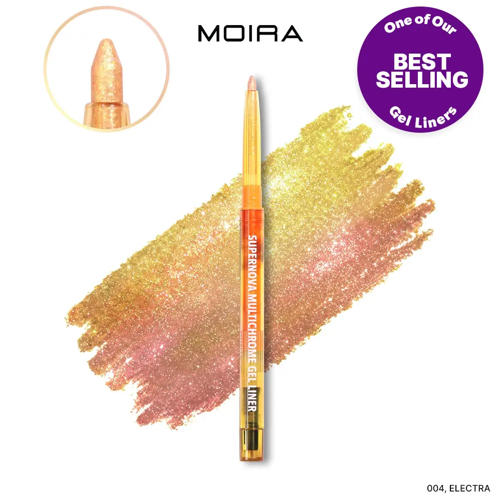 MOIRA | Supernova Multichrome Gel Eyeliner (004, Electra) | Smooth Glide Gel Formula with Built-In Sharpener, Water & Smudge-Proof up to 12HR