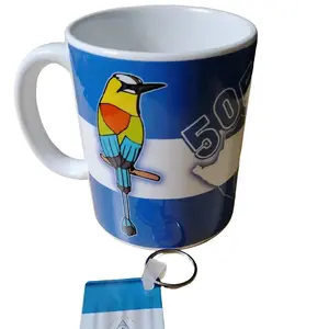 Taza de café Nicaragua 505 de 11 oz con diseño del Guardabarranco y Mapa de Nicaragua.