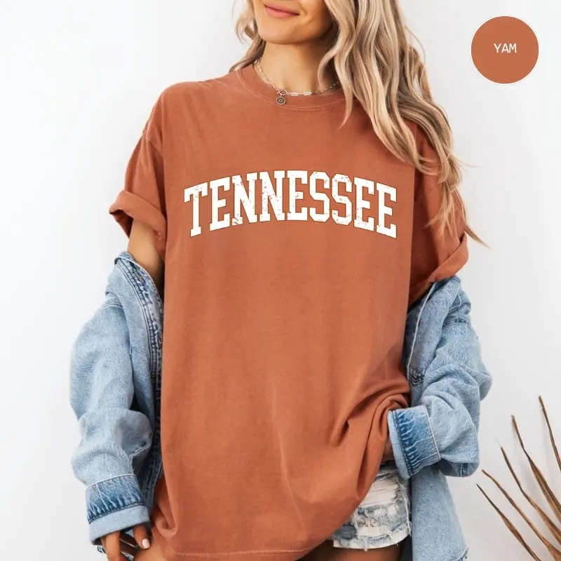 Comfort Colors Vintage Tennessee, Football T-Shirt, Sports Tee, Game Day, Big Game, Touchdown, Tailgate Party, University, College Women Top, Short Sleeve Shirts
