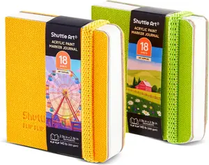 Shuttle Art Small Sketchbook for Acrylic Paint Marker - 2.36x2.36 Watercolor Journal with 140LB (300 GSM) Paper, Acrylic Paint Marker Journal for FlipFunAlong