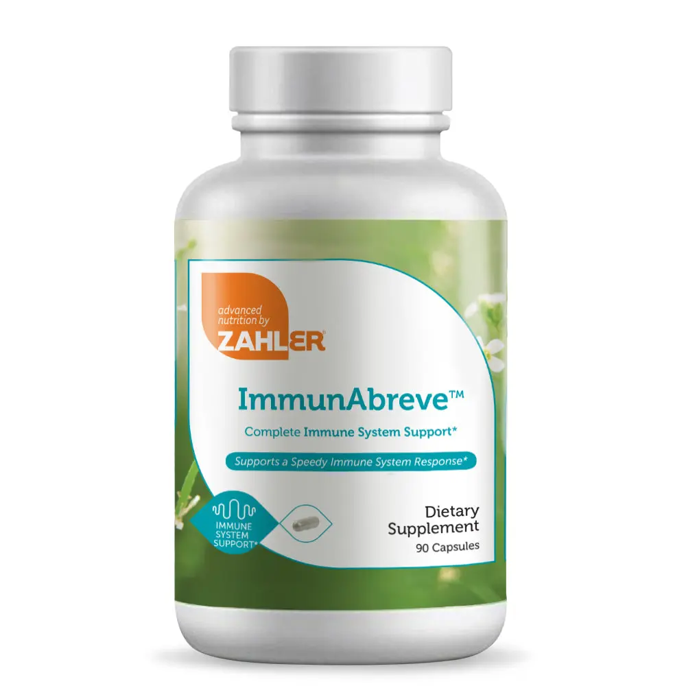 Zahler ImmunAbreve Complete Immune System Support 90 Capsules with Vitamin C Pantothenic Acid Echinacea Certified Kosher US Made - Healthy