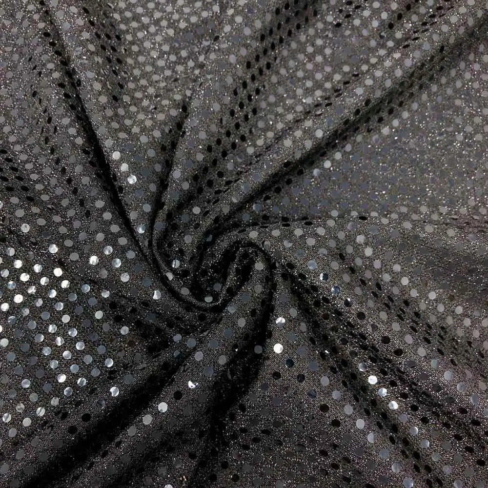 Silver Two Tone Sequin Knit Fabric Shiny Polyester 60–61 Inch Wide