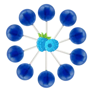 10ct. Blue Raspberry Lollipop Bag