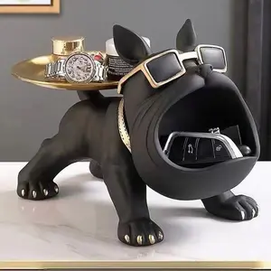 Creative Bull Dog Storage Decorative Item, Ideal Home and Office Decoration, Perfect for Living Room, Entrance Display, Winter and New Year