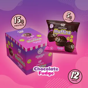 Chocolate Fudge Prime Bites Protein Mini Muffins - 15g Protein, Low Sugar, 5g Collagen