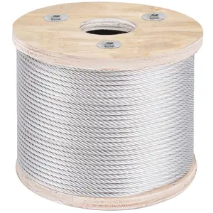 304 Stainless Steel Rigging Wire Rope Cable - 3/16 in, 7x19 Construction, 250 ft Reel, for Tools & Hardware Applications, Rigging Rope