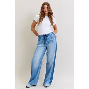 Wilhemina Elastic Waistband High Waist Jean