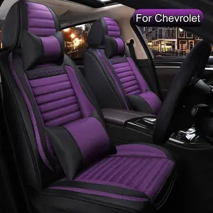 Car Seat Covers Full Set,  Fit for Chevy Equinox,Malibu,Cruze,Impala,Blazer,Trax,Bole EV,Cobalt, Linen Car Seat Cushion, Car Front Back Seat Covers, Universal Car Seat Protector