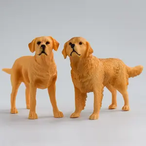 2 PVC Replica Golden Retriever & Labrador Models, Dog Lovers' Decorative Figurines, Perfect for Birthdays, Weddings, Festivals, Still Life Photography