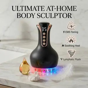 4-in-1 Electric Body Massager with 35-Speed Levels - Handheld Muscle Relaxation Tool with Heat & Vibration - Portable Personal Care Device for Neck, Shoulders, and Legs