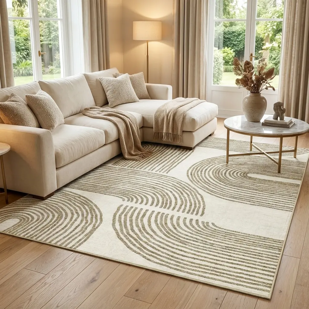 Modern Washable Striped  Soft and Anti-slip Large-sized Geometric Printed  Foldable Indoor Decorative  for Living Room Office Laundry Room Children's Room Entrance Hall Game Room Bedroom floor rug decor