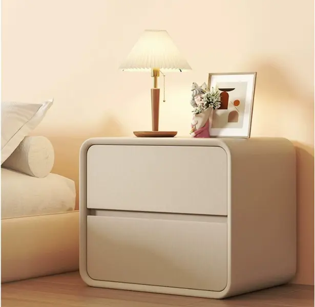 The Quiet Corner Nightstand, Multi-Size Indoor Furniture Table, Charcoal-2 Drawer, Cream-3 Drawer, 40x40x47cm Option, with Durability and Longevity