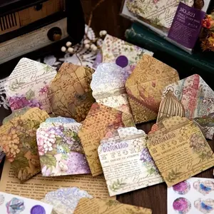 40pcs/set Vintage Themed Mini Envelope with Sealing Sticker, Unique Envelopes, Festival Handmade Envelopes & Postal Supplies