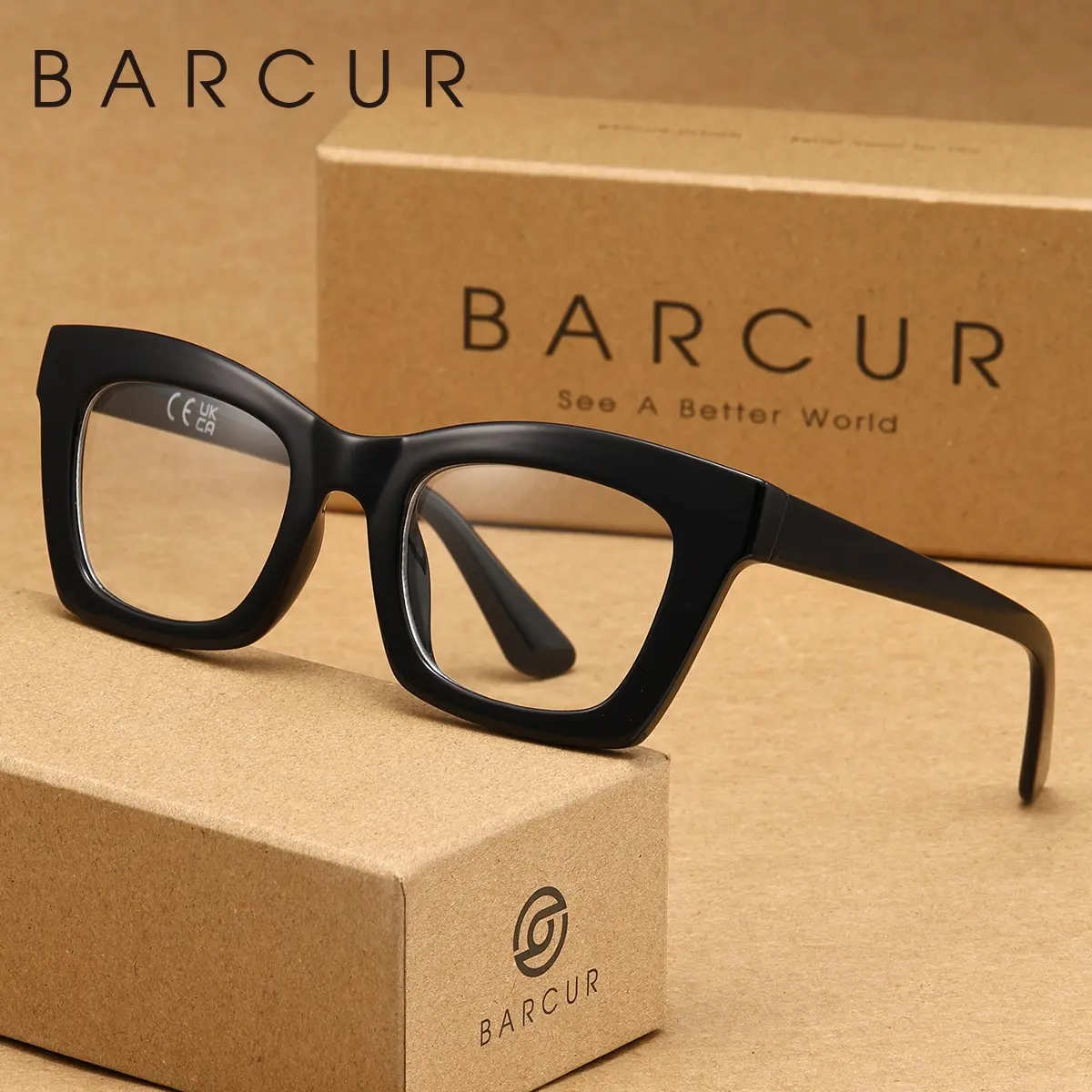 BARCUR Classic Retro Fashion Men's Reading Glasses PC Frame Material, Square Design, Versatile Daily Style. Provides Clear Vision, Lightweight And Comfortable, Suitable for Outdoor Activities. Branded High Quality Eyewear, Quality Eyeglasses