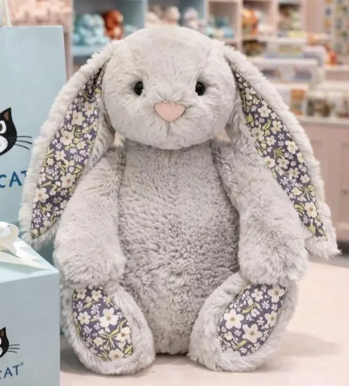 Jellycat Bashful Bunny Liberty Floral Ears Plush, Ultra Soft Floppy Rabbit Stuffed Animal, Pretty Blossom Bunny Gift for Baby Girls, Easter Basket, Baby Shower, Birthday & Nursery Decor, US Stock