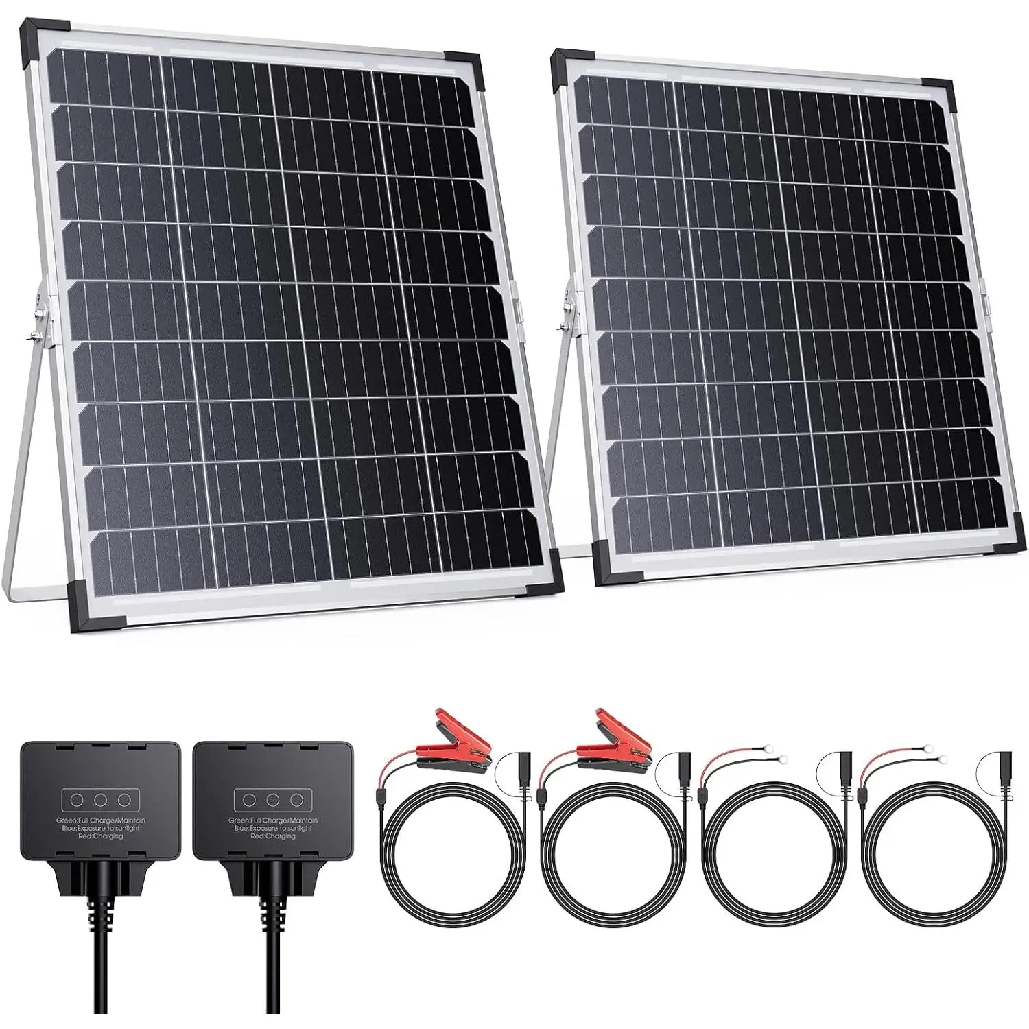 40W 12V  Solar  Maintainer, 2 count 20W 12V  Solar Panel Trickle Charger for  , , Boat, Marine, RV, Dump Trailer, Tractor,