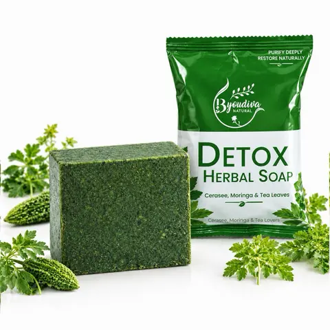 Cerasee Moringa Tea Aloe Vera Detox Herbal Soap - All-Skin Friendly Sensitive Skin Care Product, Acne Clearing Body Care Cleanser, Gentle Daily Nourishing Repair Brightening Wash
