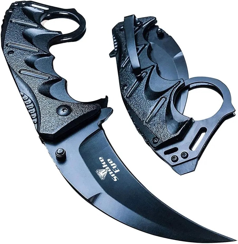 Everyday Carry Assist Style Folding Pocket Knife EDC (Black)