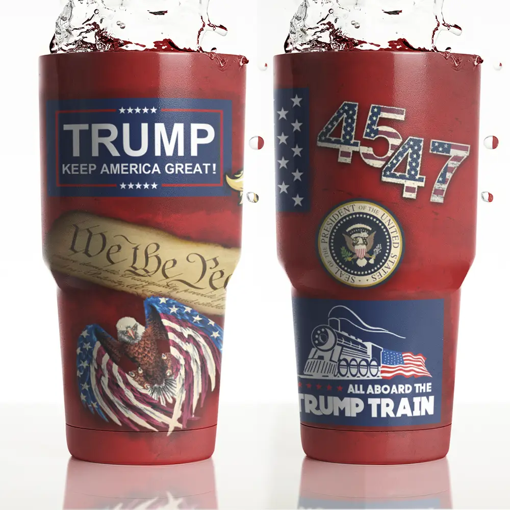 American Flag Insulated Tumbler 2024, 45 47 Stainless Steel 30 Oz Tumbler, 47th President Coffee Cup For Inauguration Day 2025, Gifts For Supporters