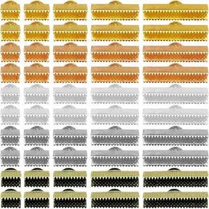 250pcs Ribbon Clamp End Clamp Cord Ends Bracelet Pinch Crimp Ends Bookmark Leather Fastener Clasps for Jewelry Craft Supplies DIY Choker Anklets(5 Colors,5 Sizes)