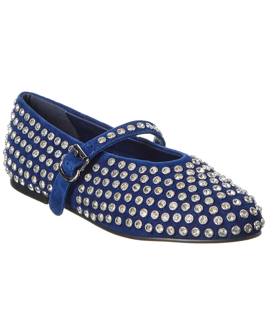 Tiffany & Fred Paris Bedazzled Suede Flat