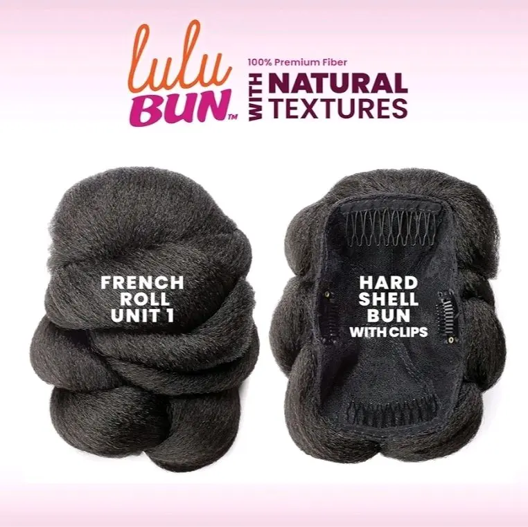 Sensationnel LuluBun Updo Hairextensions - French Roll Unit 1 Synthetic Hard Shell Bun with Clips Quick and Easy Wear for Natural Look French roll unit 1