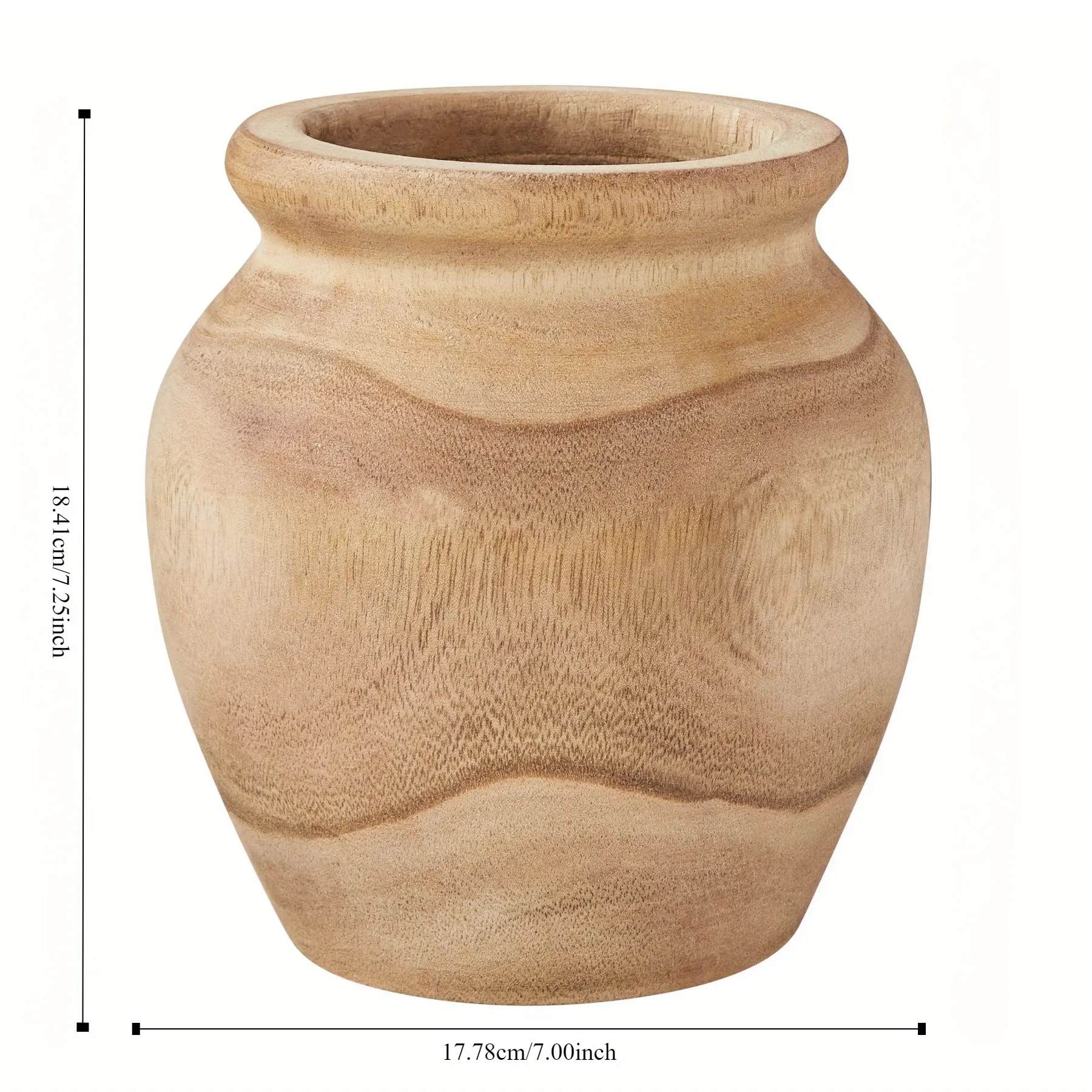 New 7" Natural Wood Vase by Decor Flower