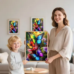 Butterfly Pattern Diamond Painting Kit DIY Craft Art Decoration Gift Set, Frameless Home Decor, Perfect for Wall Art and Room Decoration