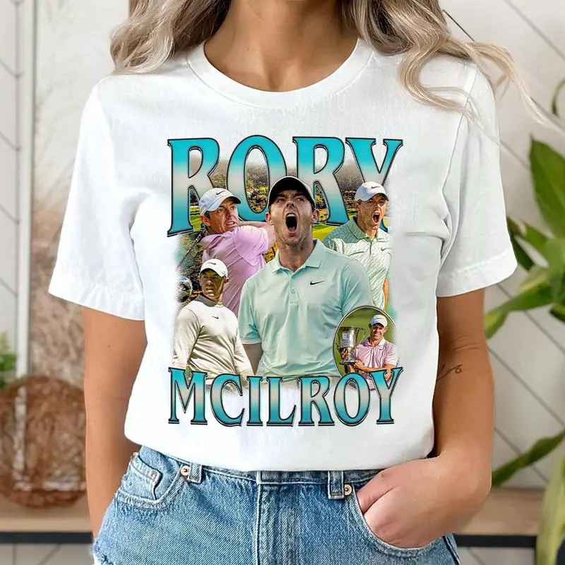 Vintage Rory Mcllroy Fan Shirt, Fashion Cotton, Trending Graphic tee Shirt, Casual Gift Shirt - Casual Short Sleeve T-Shirt for Men and Women - Soft Cotton Comfortable Everyday Wear