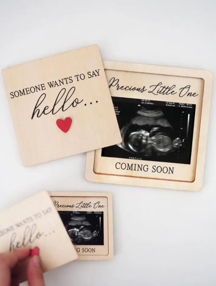 Pregnancy Announcement Gift Set For Grandparents Ultrasound Photo Frame Surprise Box Baby Birth Announcement Board Keepsake Creative Pregnancy Reveal Gift New Baby Announcement