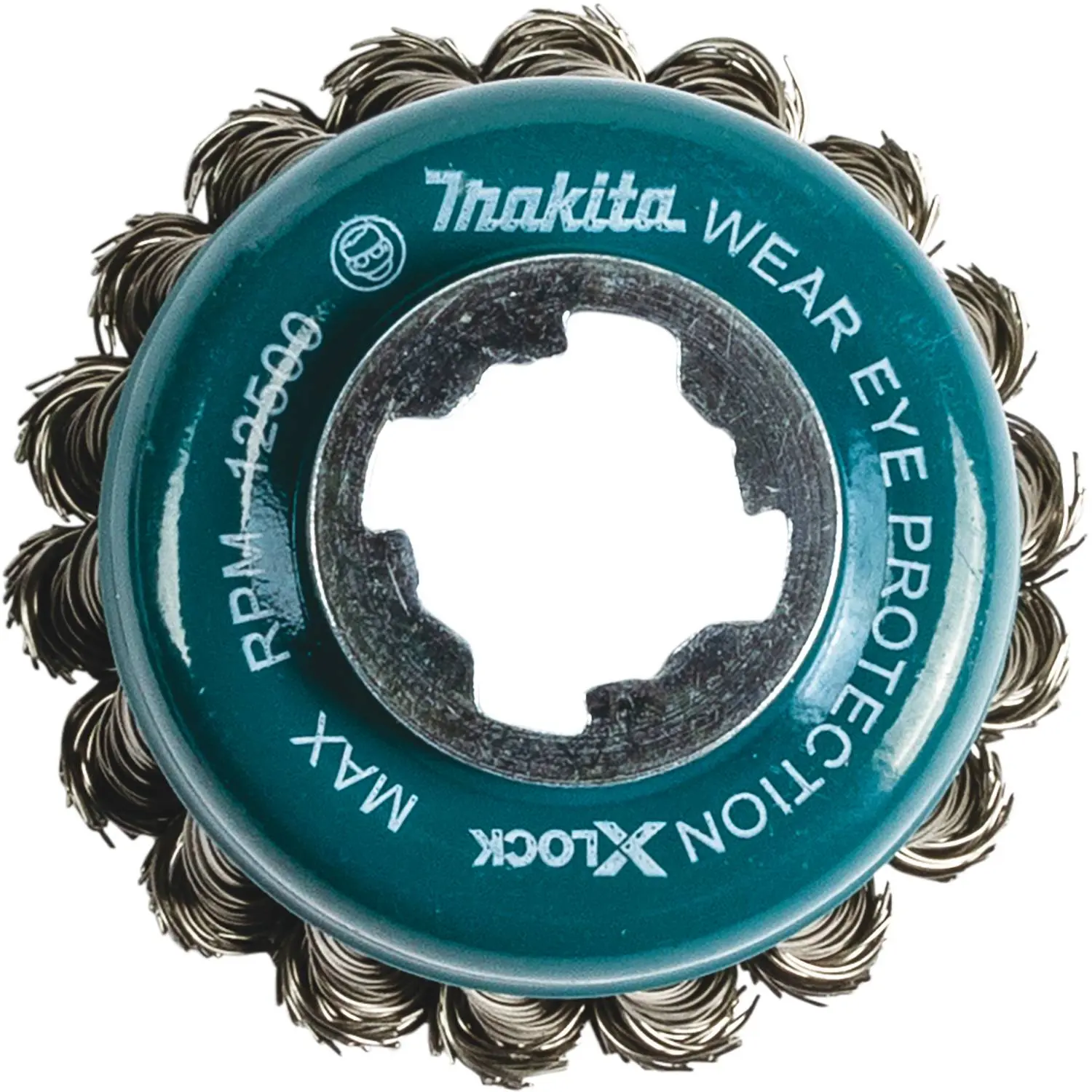 Makita (D-72578) X-LOCK 3-1/8 inches Stainless Steel Knot Wire Cup Brush Tool - Quick Change, Durable, Heavy Workload Compatible, 5x Faster Brush Changes Mount