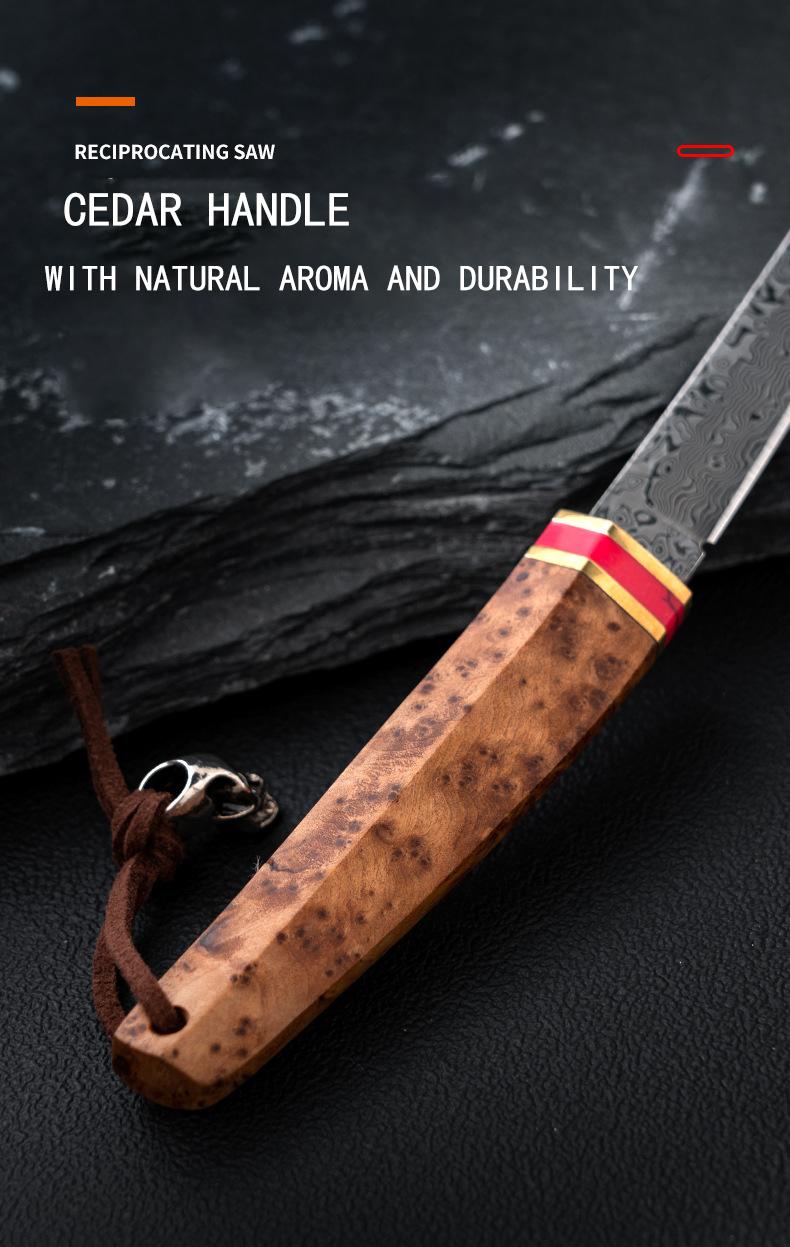 Damascus Steel Paring knife, portable household knife, for kitchen and patio barbecues, camping