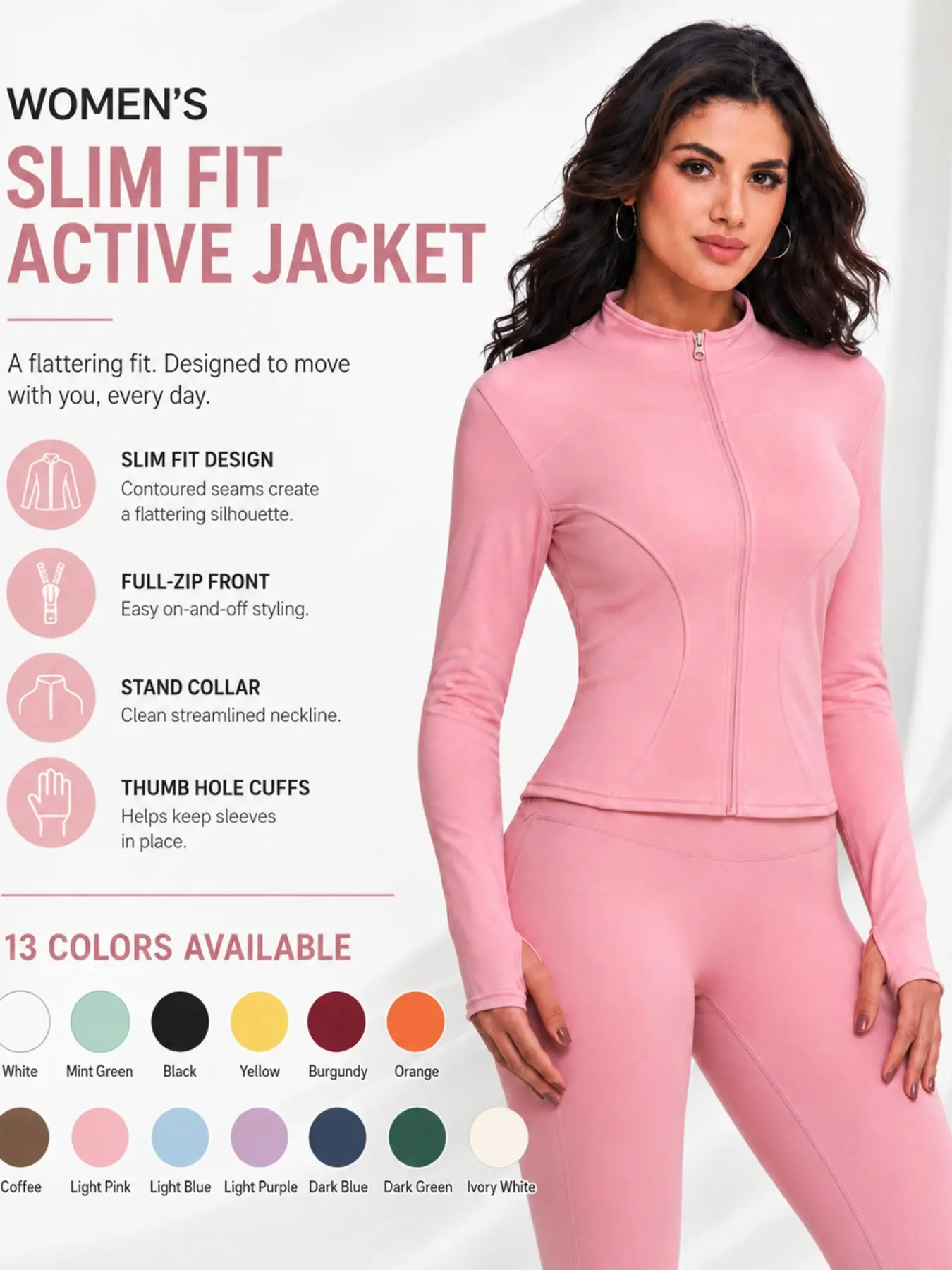 Unlined Slim Fit Sports Jacket for Men & Women, Exercise Jacket, Workout Jackets, Sports Outerwear, Casual Sporty Design, Perfect for Daily Wear & Outdoor Activities, Comfortable & Stylish