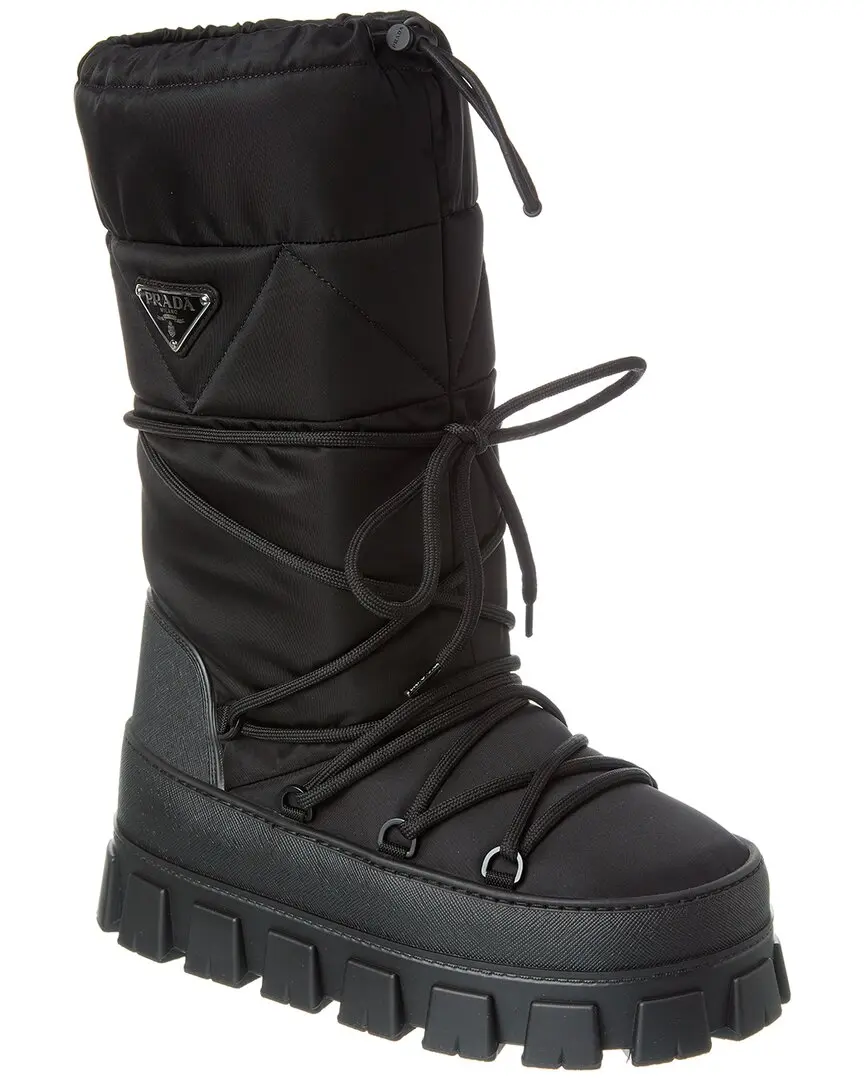 Prada Padded Nylon & Leather Boot