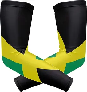 Jamaican Flag Cooling Arm Sleeves Cover Uv Sun Protection for Men Women Running Golf Cycling Arm Warmer Sleeves