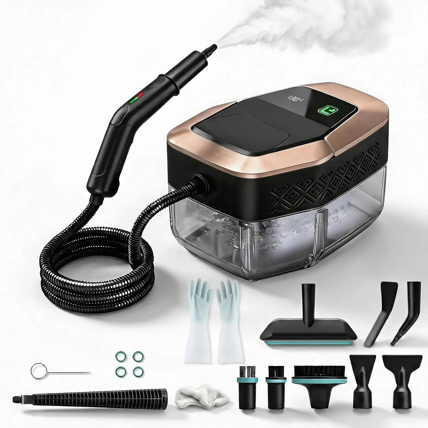 High temperature Steam Cleaner, 3 Level Adjustable Pressurized Steam Cleaner for Home, 10s Heat-Up Handheld Steamer for Cleaning, 1.9 Qt Tank Portable Steam Cleaner for Car, Home, Tile, Grout