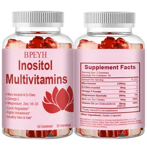 Inositol Multivitamin -Peach PerfectMyo-Inositol, D-Chiro Inositol, Omega 3 Fitness Healthcare 60 Gummies 30 Servings tiktok shop