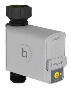 212 MAIN B-Hyve Smart Water Hose Faucet Timer - Outdoor, Bluetooth-Synced, Programmable, Black and White