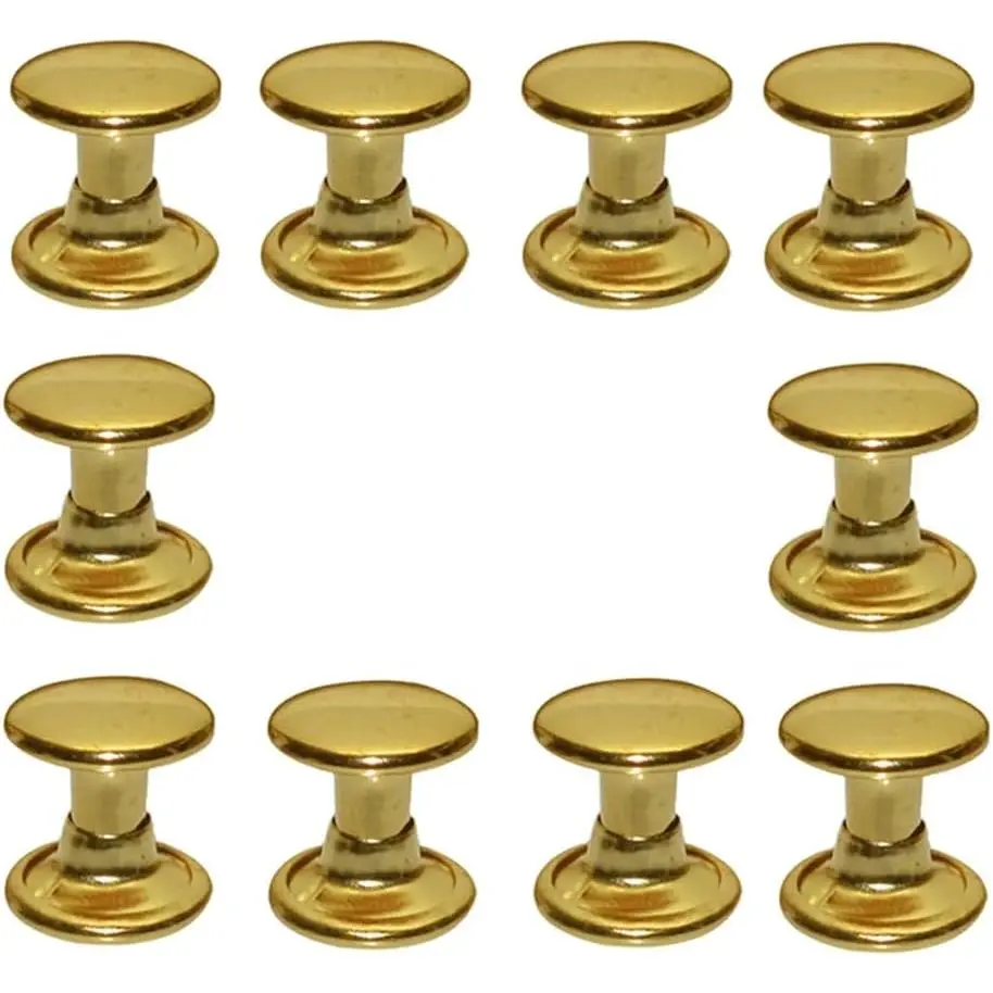 160sets Stainless Steel Leather Rivets Double Cap Rivet Tubular Metal Studs Repairs Decoration Craft Accessories for Leather Craft Clothes Shoes Bags Belts (10mm )