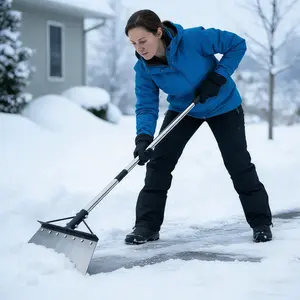 Garden Flat Shovel - Snow Ice Scraper, 60" Multifunctional Garden Cleaning Shovels, Heavy Duty Floor Scrapers Long Handle,Metal Weeding Scraper for Lawn Edging, Snow Ice Removal