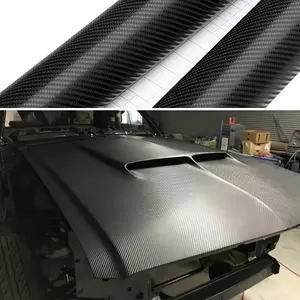 4D Carbon Fiber Vinyl Film Car Wrapping Sheet Roll Film Automobiles DIY Roof Decal Sticker Accessories Bubble Air Free