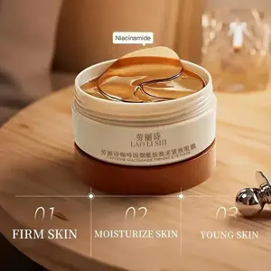 60pcs  caffeine peptide firming eye masks, Moisturizing Eye Mask, combined with hyaluronic acid and niacinamide - lift, firm, brighten, and moisturize, hydrate and nourish the skin, providing lasting moisture and delicate smoothness to the eye area.