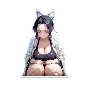 Anime Fan Inspired Cute Waifu Oppai Girl Decal Sticker, Kawaii Anime Girls Decal, Ecchi Girl, Manga, Shinobu Fan Art