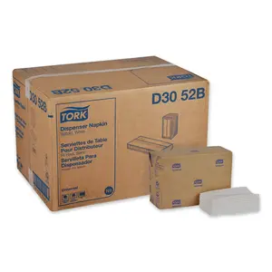 Tork Universal Tall-Fold Dispenser Napkins, 1-Ply, 6" x 13.5", White, 10000/Carton