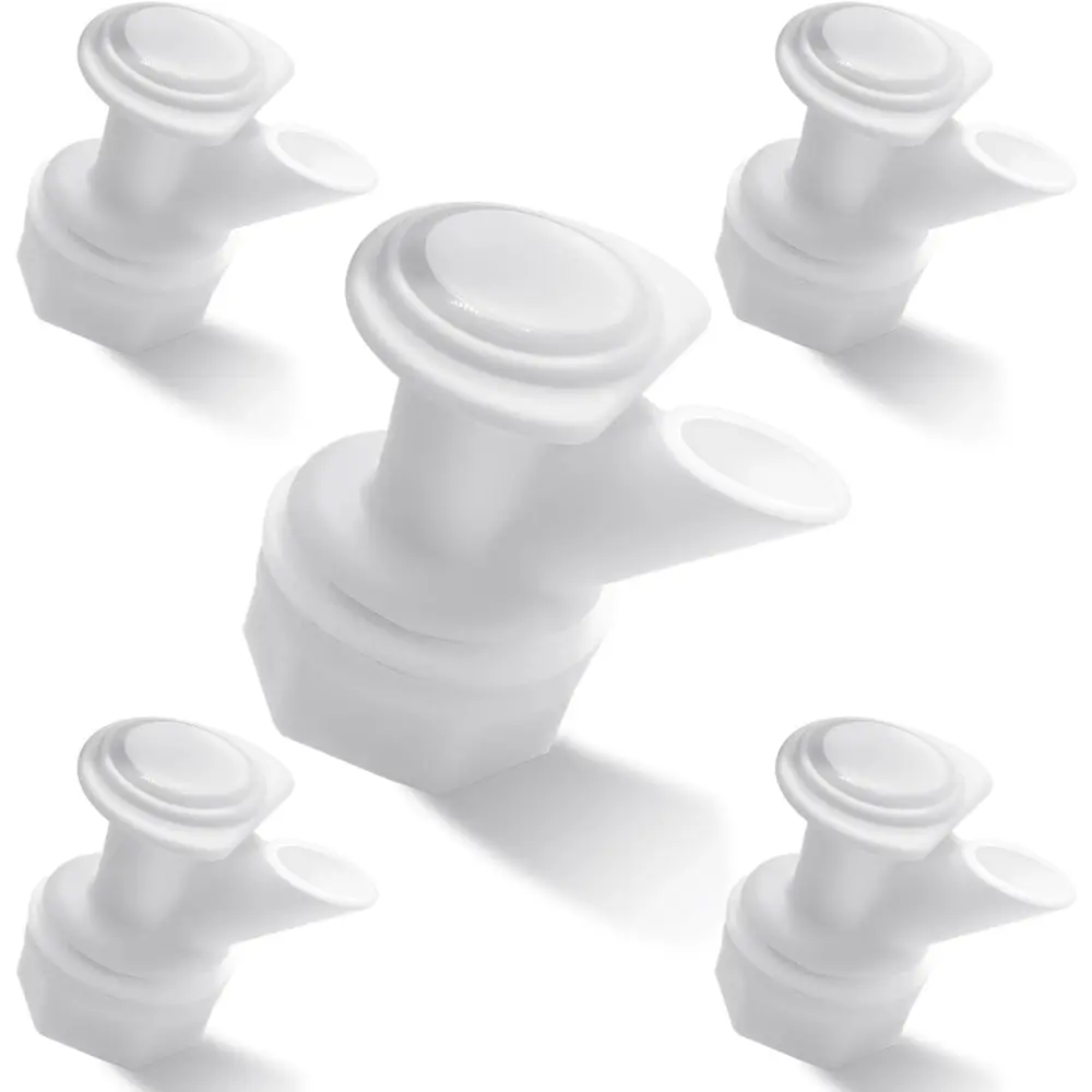 5 Pack Upgrade Push-Button Cooler Spigot Replacement, Compatible with Igloo 2, 3, 5 and 10 Gallon Beverage Coolers, Durable Water Cooler Spigot, Beverage Cooler Valve with Gaskets and Nut, for 2-10 Gallon Water Jugs Replacement Part