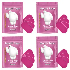 Ultra-breathable type, oral patches for 1-4 months' usage, 120 powerful adhesive sleep patches, sports accessories, helping you get better sleep. Pink color, breathing sleep, odorless.