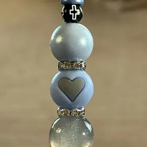 Beadable Blue Heart Bead Pen